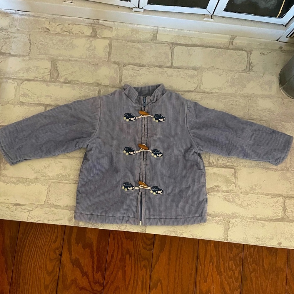Adorable Blue Cars Jacket size 18 months EUC